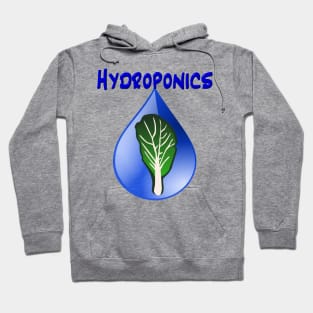 Hydroponics with water drop and lettuce leaf Hoodie